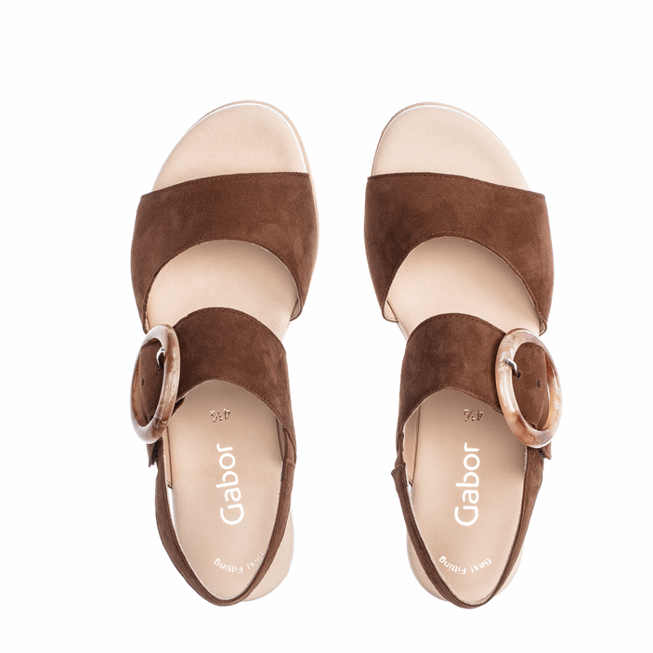 Sandale Compensée à Bride Cheville New Whisky Gabor | Exclusif